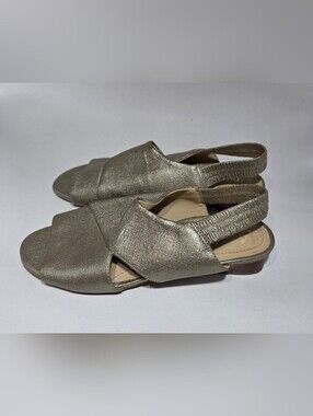 Nurture Women's Slingback Sandals Size 6 Metallic Taupe Comfort Open Toe Flats